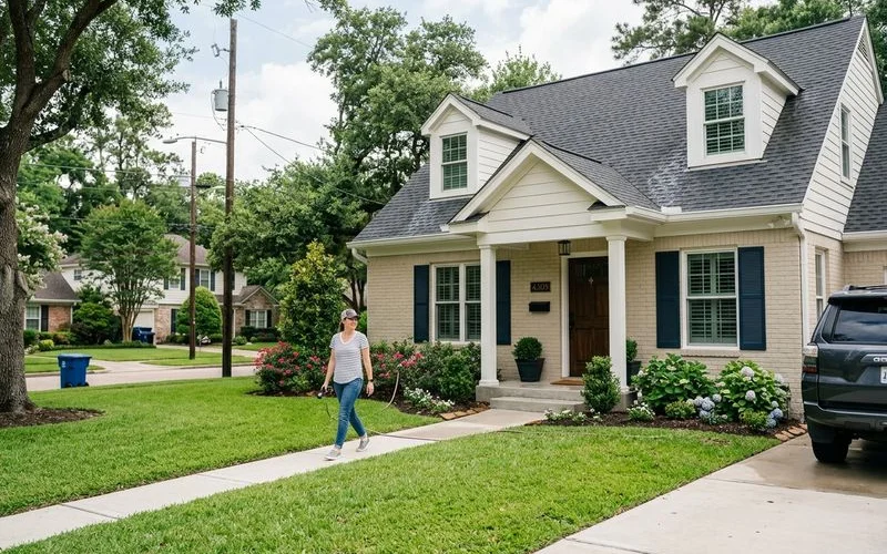 Beautifully clean Houston home exterior after professional soft wash and pressure washing service